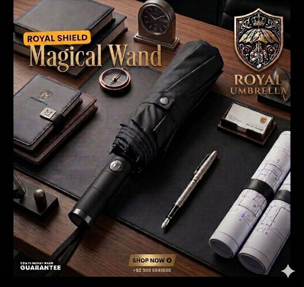 Royal Shield Signature – Auto Open/Close Magical Wand Umbrella