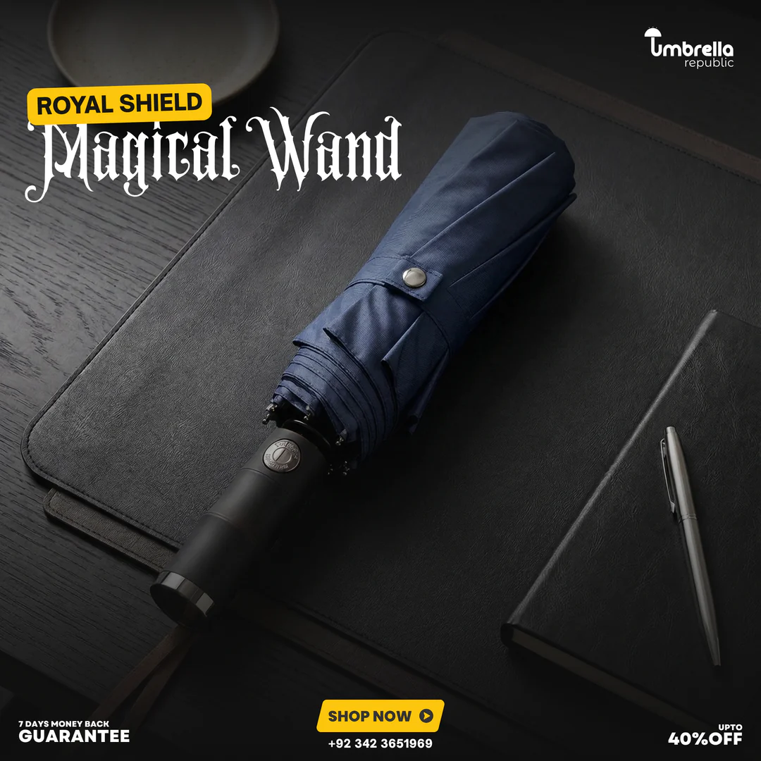 Royal Shield Signature – Auto Open/Close Magical Wand Umbrella