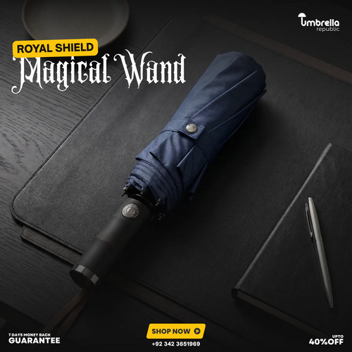 Royal Shield Signature – Auto Open/Close Magical Wand Umbrella