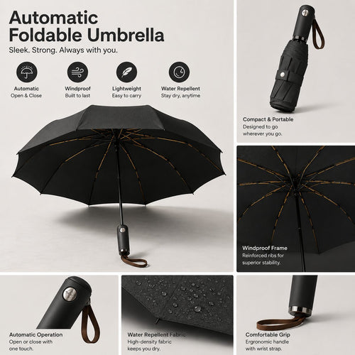 Royal Shield Umbrella — Premium Auto Open/Close (UV)