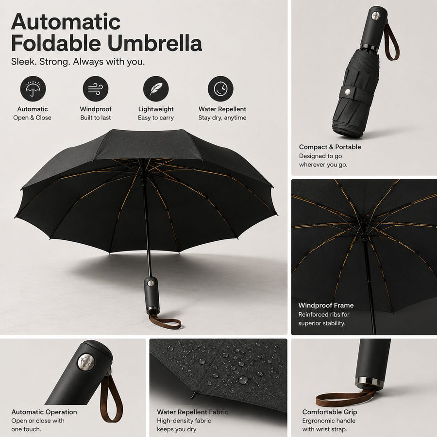 Royal Shield Umbrella — Premium Auto Open/Close (UV)